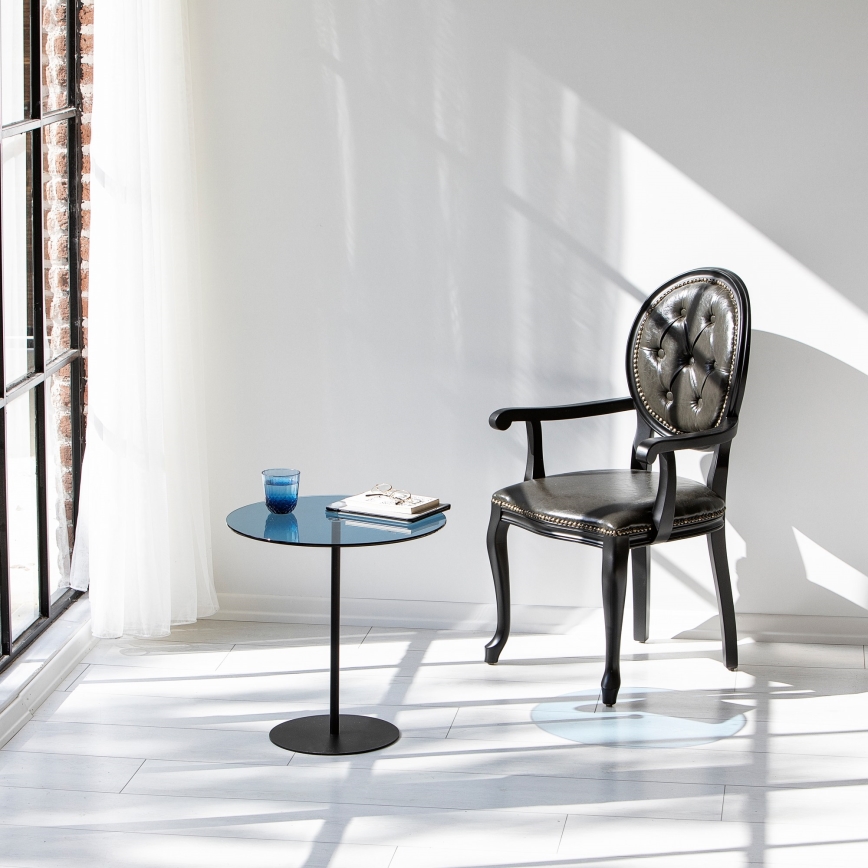 Mesa de cabeceira CHILL 50x50 cm preto/azul