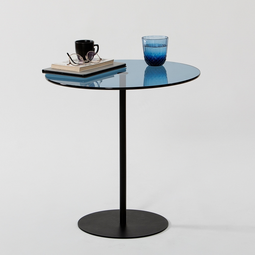 Mesa de cabeceira CHILL 50x50 cm preto/azul