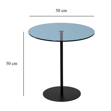 Mesa de cabeceira CHILL 50x50 cm preto/azul