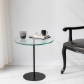 Mesa de cabeceira CHILL 50x50 cm preto/transparente