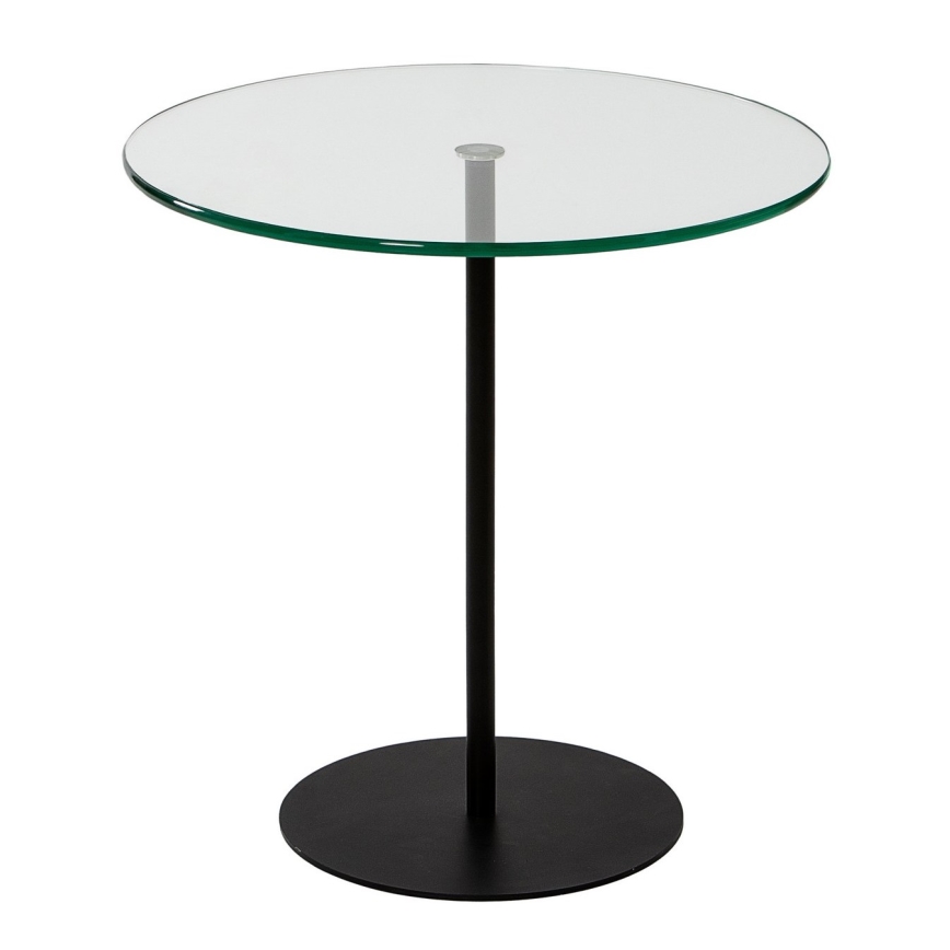 Mesa de cabeceira CHILL 50x50 cm preto/transparente