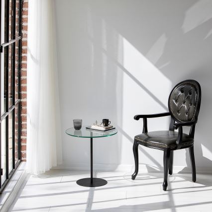Mesa de cabeceira CHILL 50x50 cm preto/transparente
