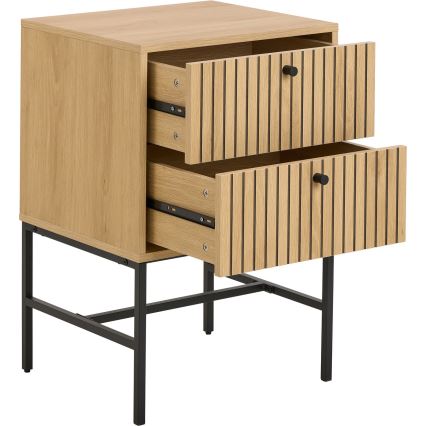 Mesa de cabeceira com gavetas OLIVIA em carvalho