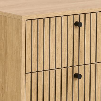 Mesa de cabeceira com gavetas OLIVIA em carvalho