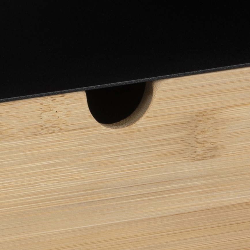 Mesa de cabeceira com opção de montagem na parede BEKIM preto/bambu