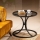 Mesa de cabeceira CORLEAONE 57,8x60 cm preto