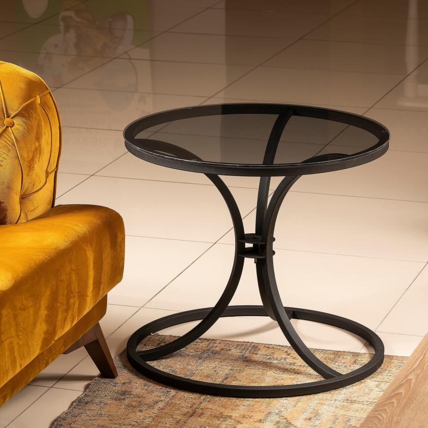 Mesa de cabeceira CORLEAONE 57,8x60 cm preto