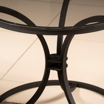 Mesa de cabeceira CORLEAONE 57,8x60 cm preto