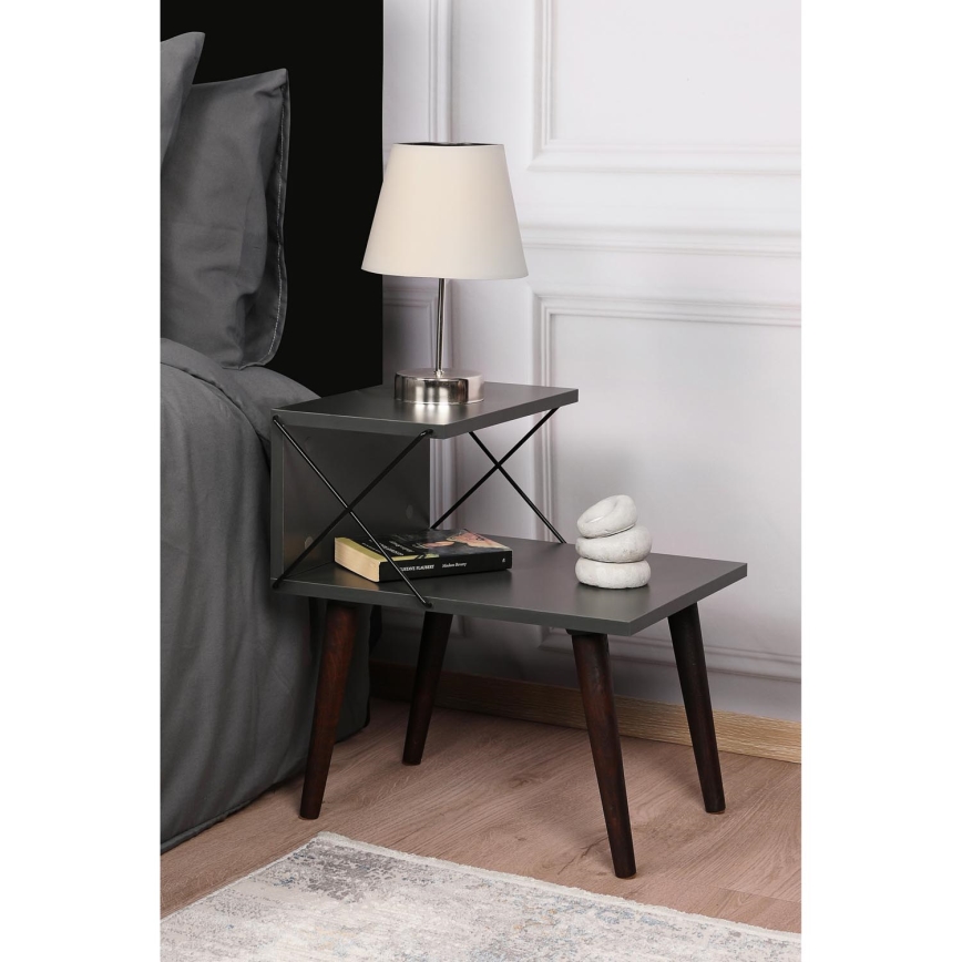 Mesa de cabeceira CROSS 55x50 cm antracite