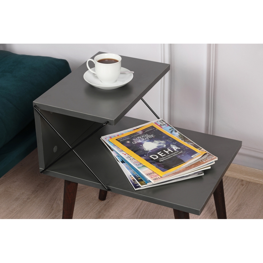 Mesa de cabeceira CROSS 55x50 cm antracite