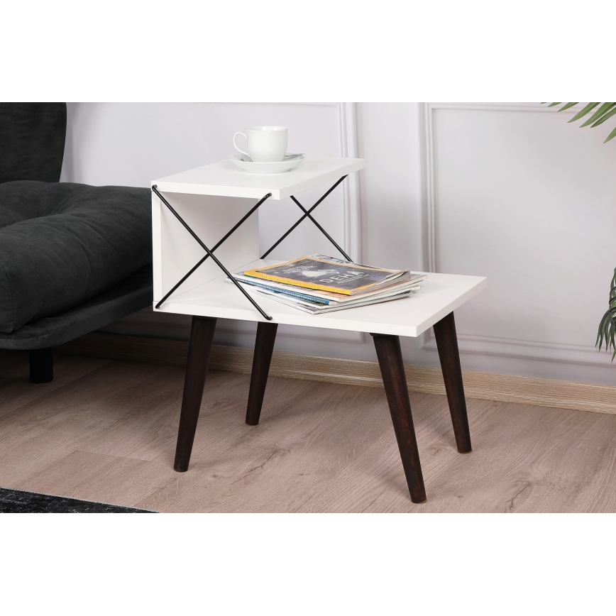 Mesa de cabeceira CROSS 55x50 cm branca