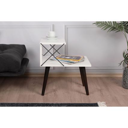 Mesa de cabeceira CROSS 55x50 cm branca