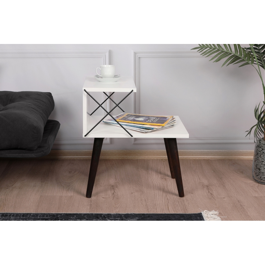 Mesa de cabeceira CROSS 55x50 cm branca