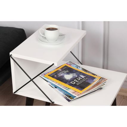 Mesa de cabeceira CROSS 55x50 cm branca
