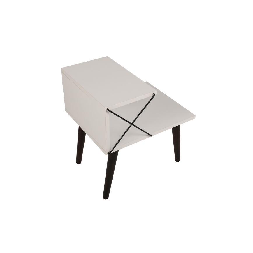 Mesa de cabeceira CROSS 55x50 cm branca