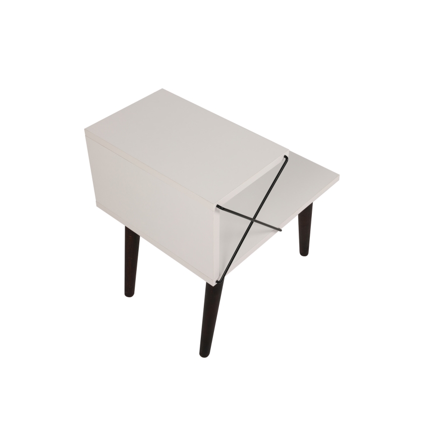 Mesa de cabeceira CROSS 55x50 cm branca