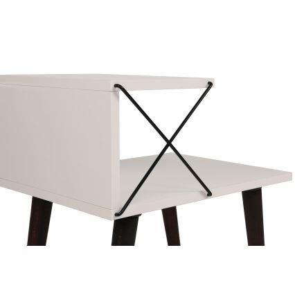 Mesa de cabeceira CROSS 55x50 cm branca