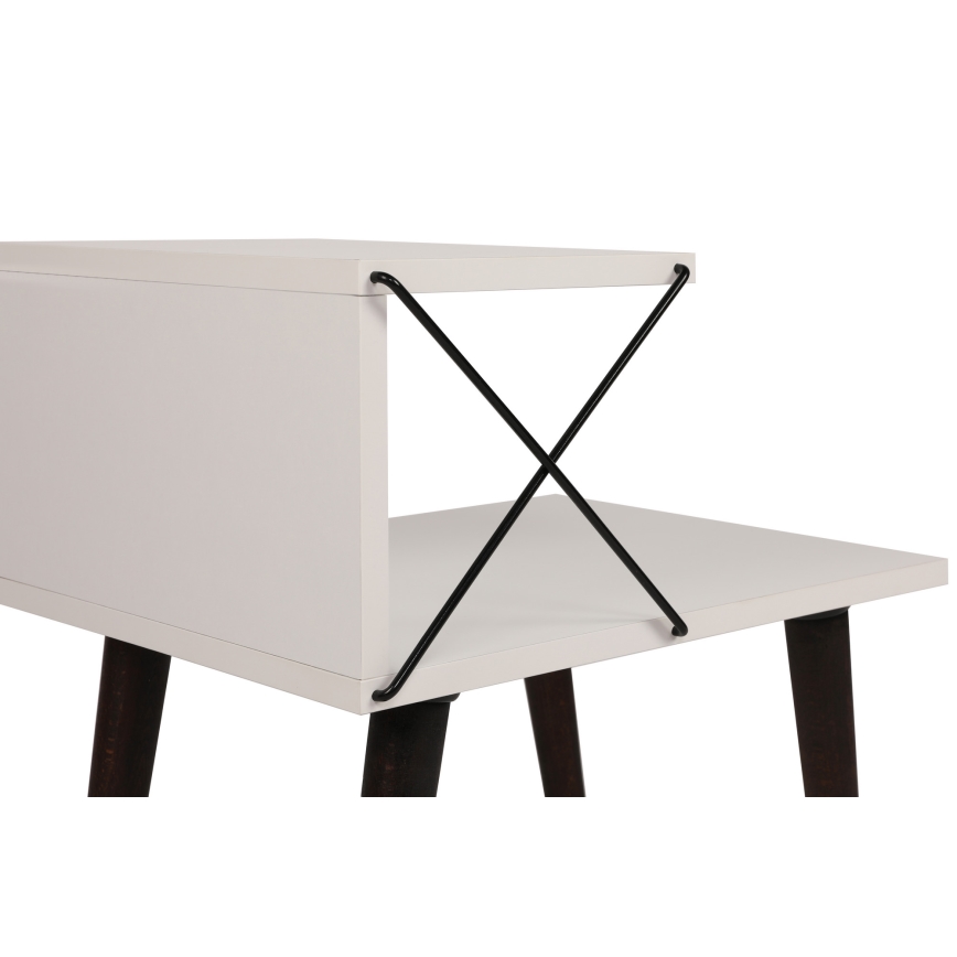 Mesa de cabeceira CROSS 55x50 cm branca