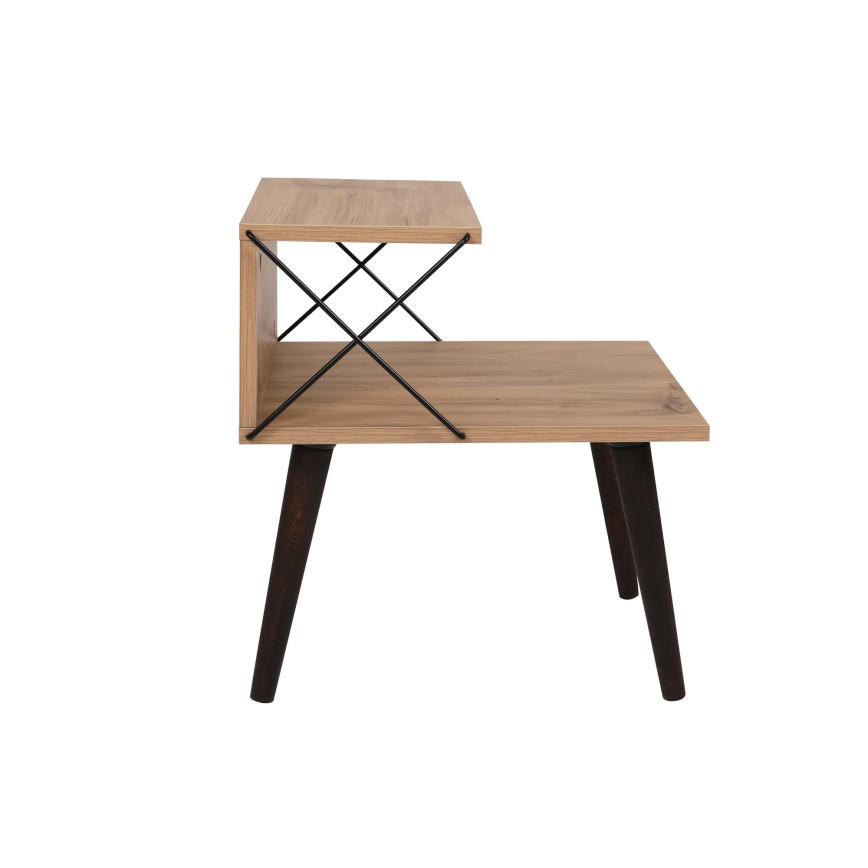 Mesa de cabeceira CROSS 55x50 cm castanho