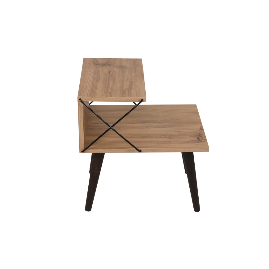 Mesa de cabeceira CROSS 55x50 cm castanho