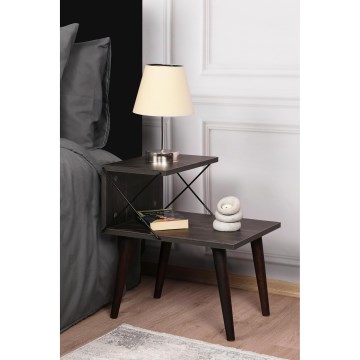Mesa de cabeceira CROSS 55x50 cm castanho