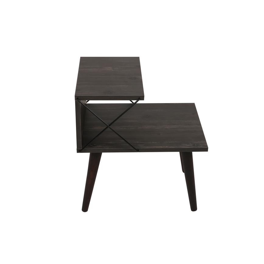Mesa de cabeceira CROSS 55x50 cm castanho