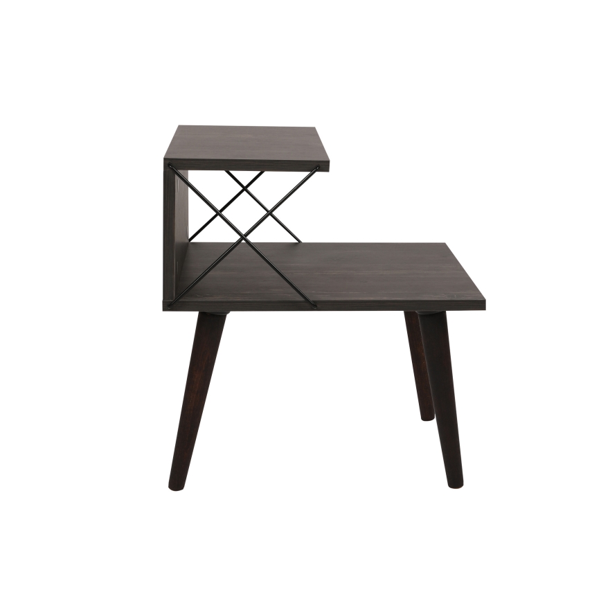 Mesa de cabeceira CROSS 55x50 cm castanho