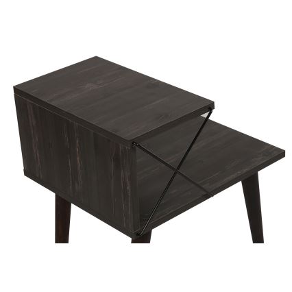 Mesa de cabeceira CROSS 55x50 cm castanho