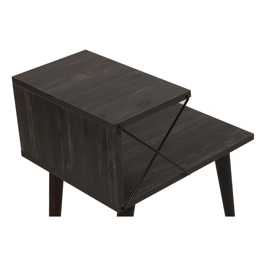 Mesa de cabeceira CROSS 55x50 cm castanho