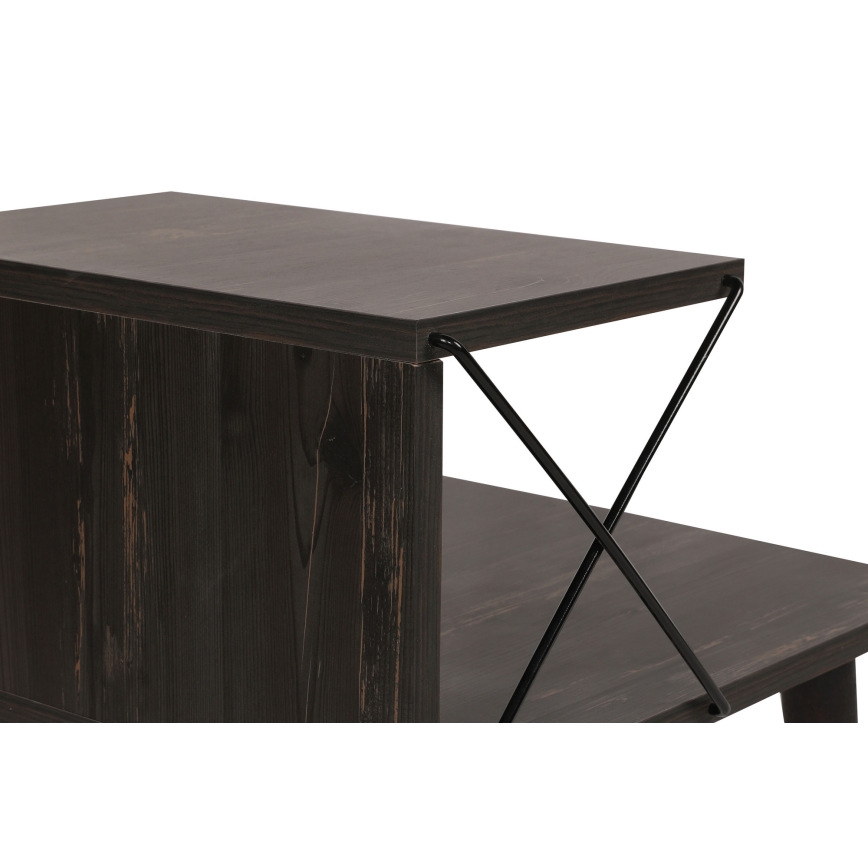 Mesa de cabeceira CROSS 55x50 cm castanho