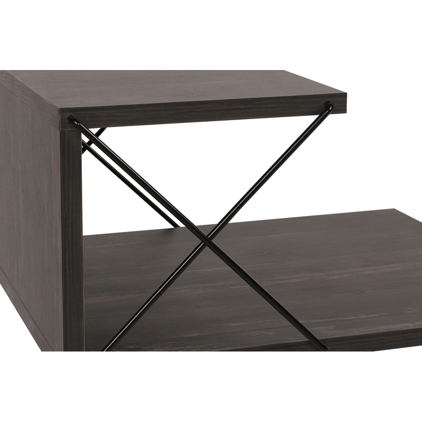 Mesa de cabeceira CROSS 55x50 cm castanho