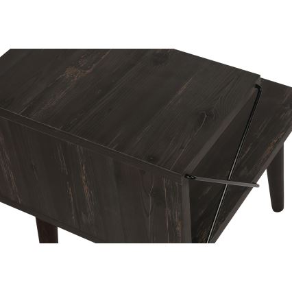 Mesa de cabeceira CROSS 55x50 cm castanho