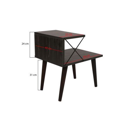 Mesa de cabeceira CROSS 55x50 cm castanho