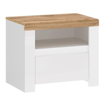 Mesa de cabeceira DAMINO 50,5x60 cm branco/castanho