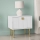 Mesa de cabeceira DORSET 50x50 cm branco/dourada