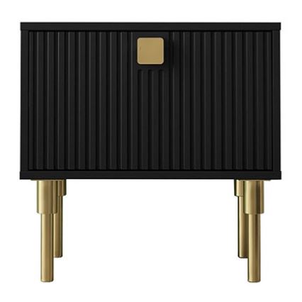 Mesa de cabeceira DORSET 50x50 cm preto/dourada