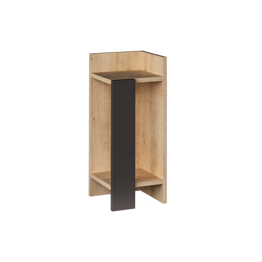 Mesa de cabeceira ELOS 60x25 cm castanho/antracite