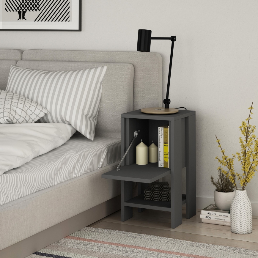 Mesa de cabeceira EMA 55x30 cm antracite