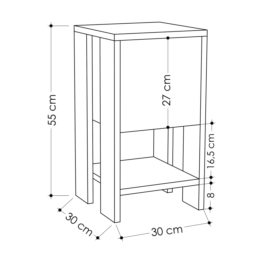 Mesa de cabeceira EMA 55x30 cm antracite