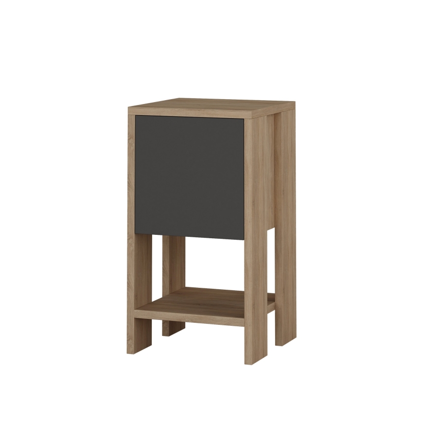 Mesa de cabeceira EMA 55x30 cm castanho/cinzento