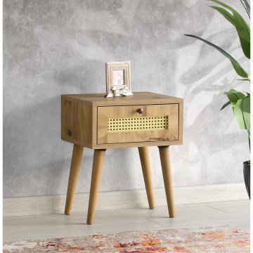 Mesa de cabeceira EUROMOS 50x40 cm castanho