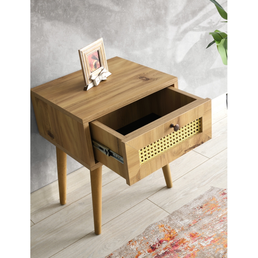 Mesa de cabeceira EUROMOS 50x40 cm castanho