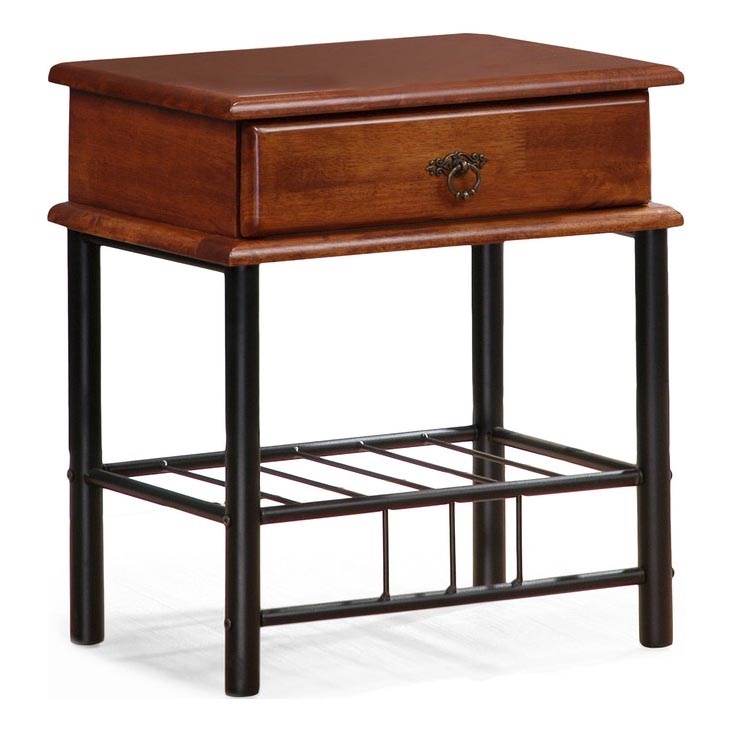Mesa de cabeceira FIONA 55x48 cm castanho/preto