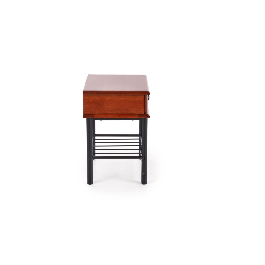 Mesa de cabeceira FIONA 55x48 cm castanho/preto
