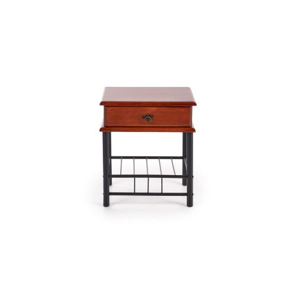 Mesa de cabeceira FIONA 55x48 cm castanho/preto