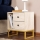 Mesa de cabeceira GLIMMER 50x45,2 cm bege/dourado
