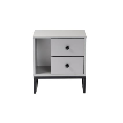 Mesa de cabeceira GLIMMER 50x45,2 cm cinzento/preto