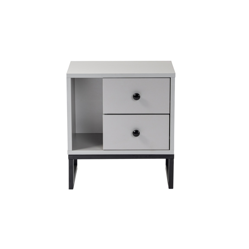 Mesa de cabeceira GLIMMER 50x45,2 cm cinzento/preto