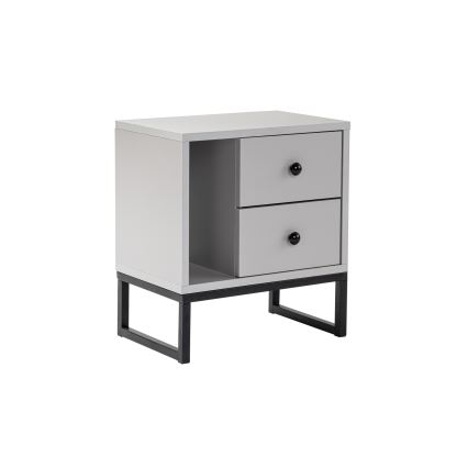 Mesa de cabeceira GLIMMER 50x45,2 cm cinzento/preto
