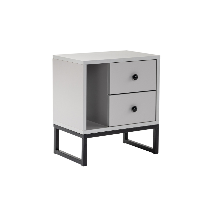 Mesa de cabeceira GLIMMER 50x45,2 cm cinzento/preto